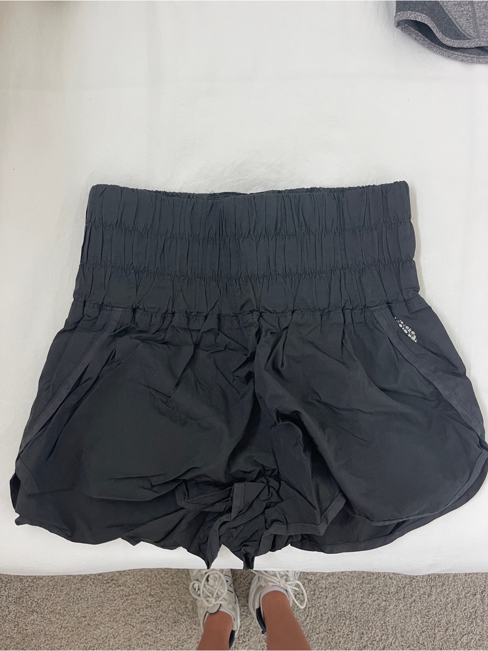 Free People High-Waist Black Women's Shorts with Smocked Waist